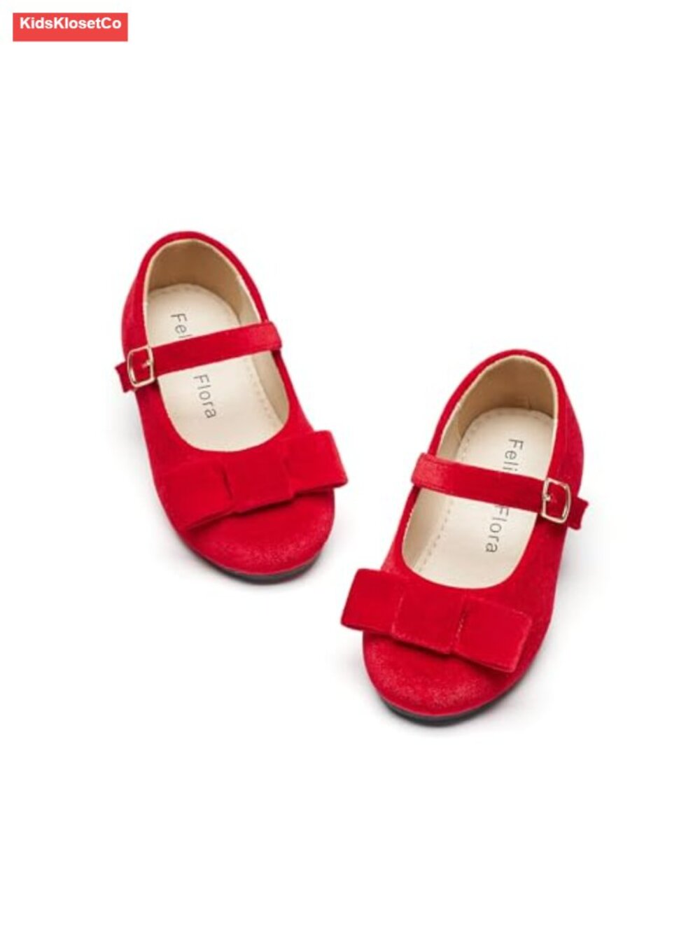 Girls Toddler Ballet Flats Mary Jane Velvet Dress Shoes Non-Slip